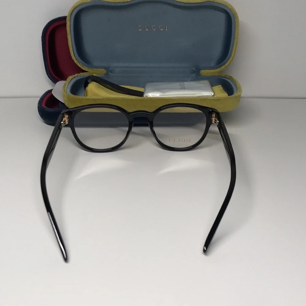 New Authentic Gucci GG0827O 001 Black Eyeglasses with Case